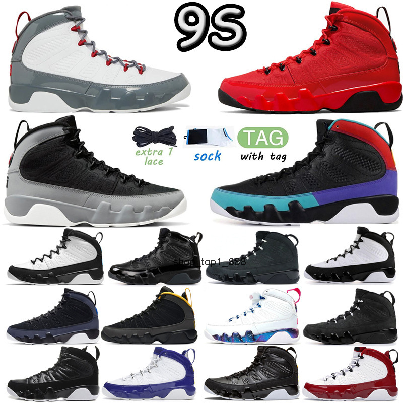 2023 Men 9 Retro OG Basketball Shoes 9s Fir Red Particle Grey Racer University Blue Gold Bred Patent Anthracite Mens Trainers Outdoor Sports Sneaker