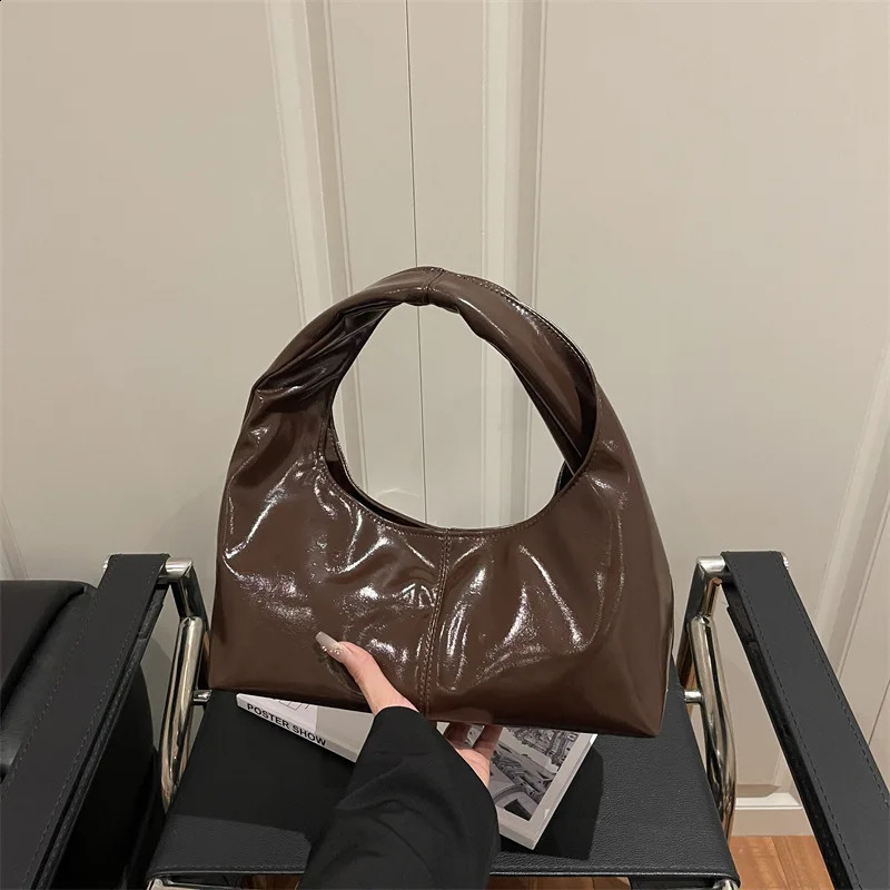 Vintage Trendy Pu Leather Shoulder Bags for Women Autumn Large Capacity Ladies Underarm Bag Thread Textured Female Casual Tote 260917