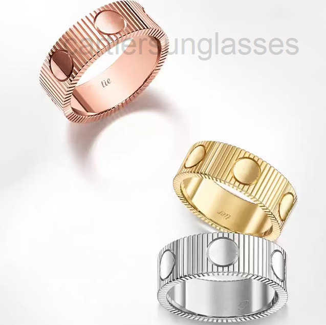 Designer Screw Ring Titanium Steel Luxury Love Design Wedding Band silver jewelry couple diamond rings Silver Rose Gold Gift