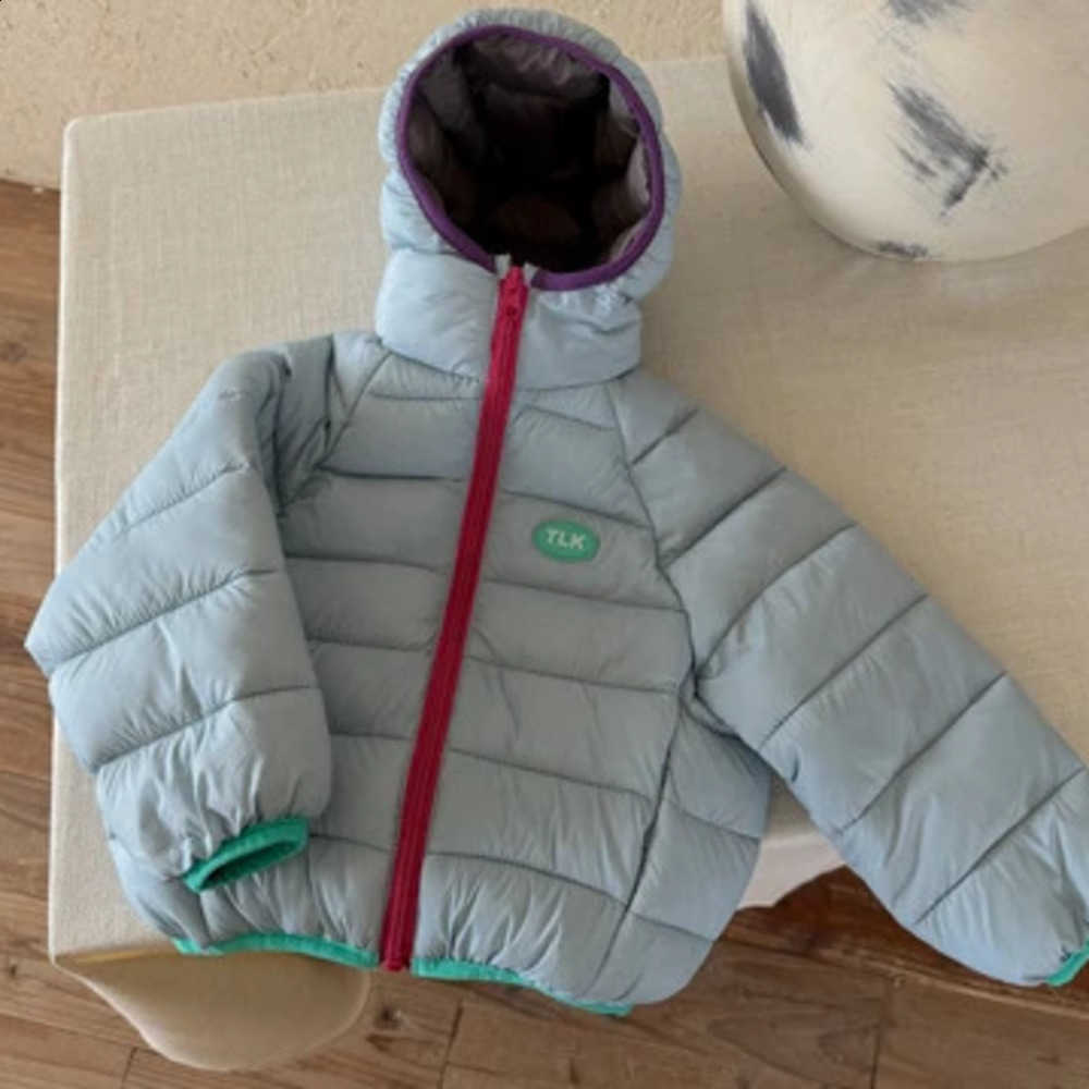 Jackets Autumn/Winter New Lightweight Children's Color Contrasting Hooded Cotton Jacket Warm Coat Kids Jackets for GirlsW260917