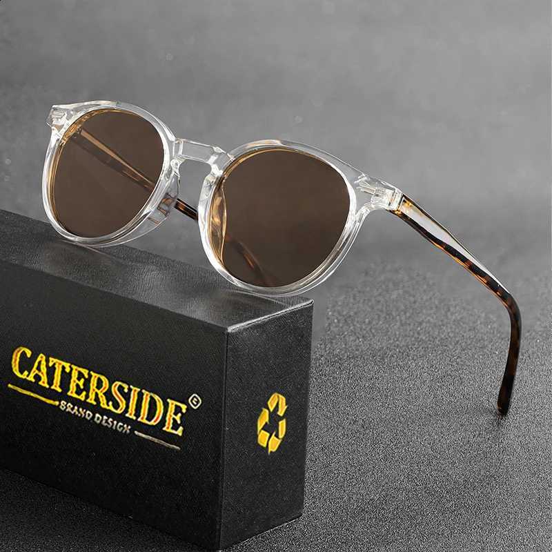 Occhiali da sole polarizzati rotondi CATERSIDE Retro Uomo TR90 / Acetato Occhiali da sole vintage Donna Punk Driving Travel Lunette De Soleil N26081