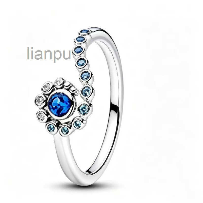 new 2026 Spring Summer sun flower designer ring for women girls pink cherry blossom love heart silver gold lovers couple rings jewelry blue white sp