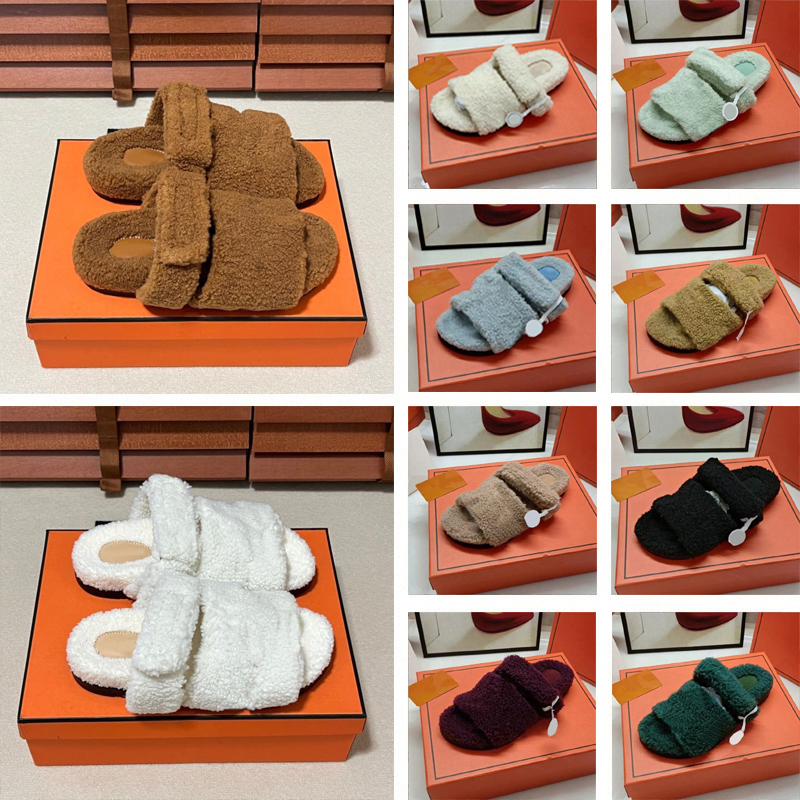 Luxury Fur Slides Designer Booties oran Slippers chypre Sandals Mules Fall Winter Homewear Slide Men Women Footwear Comfortable Fuzzy Flip Flop Fluf
