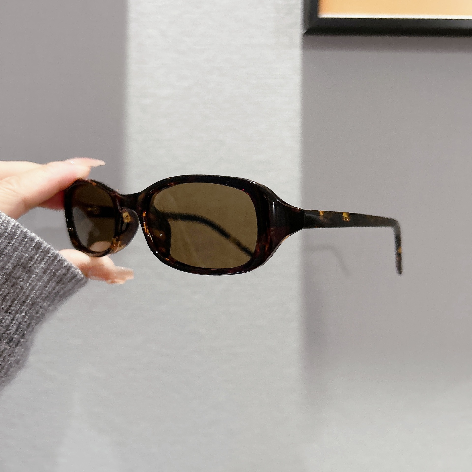 Trendy Retro Bookworm-Style Small-Frame Sunglasses With Polarized Lenses, Featuring A Korean-Inspired, Laid-Back Aesthetic