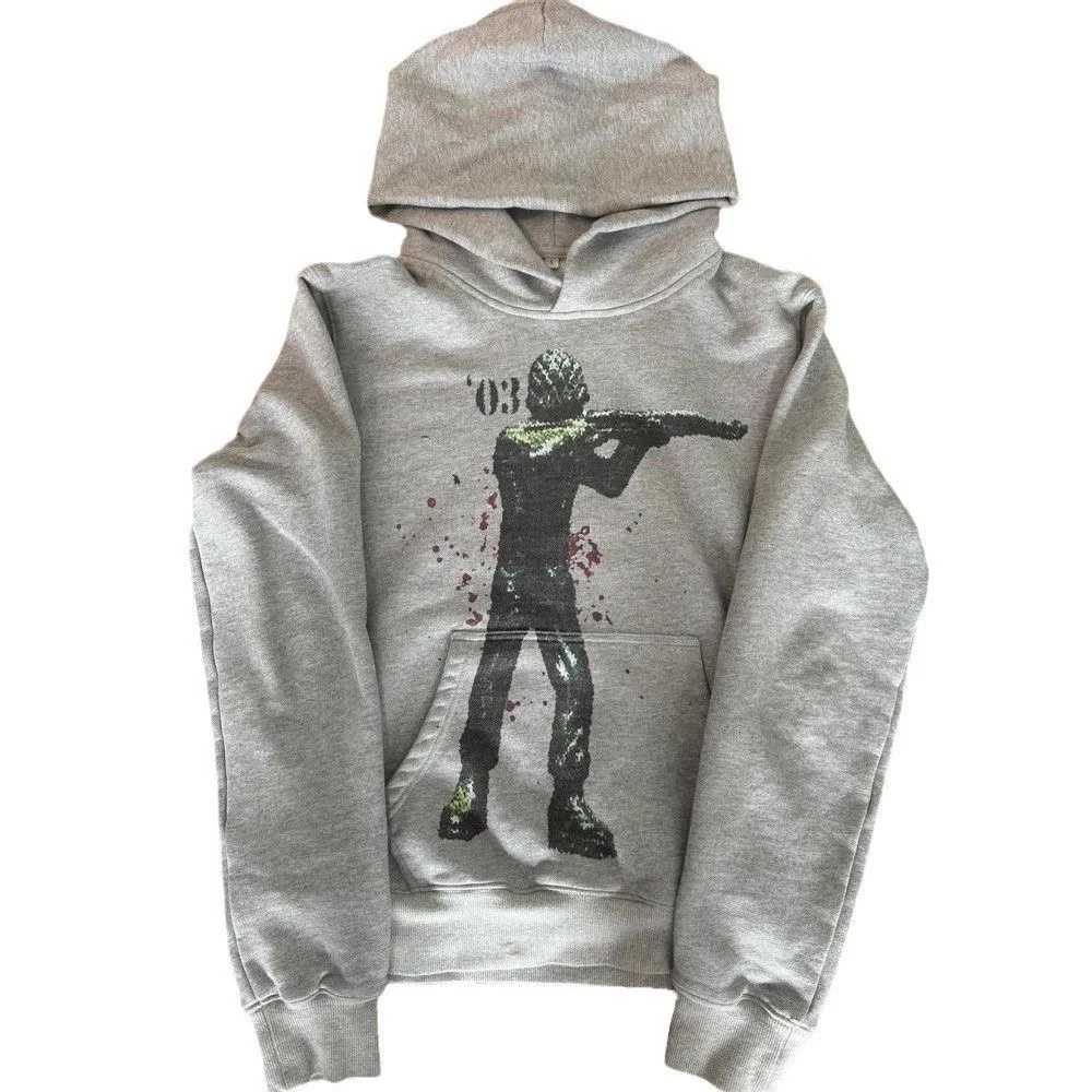 Y2k Grey Hip-Hop Pattern Printed Hooded Pullover Men And Women New Fashion Trend Retro Personty Loose Oversize Strtwear Q260917
