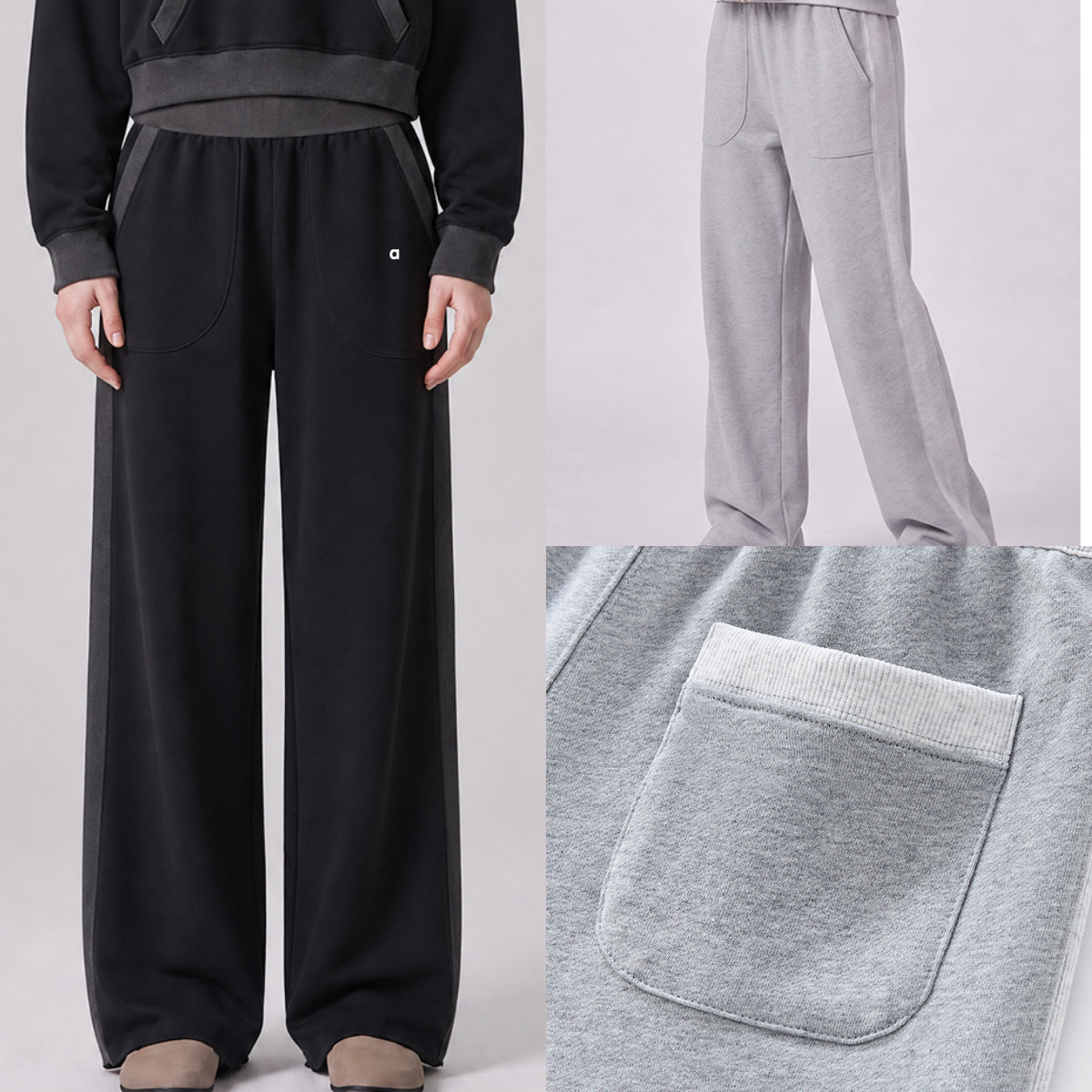 A2941 3D 360G Heavyweight 100% Cotton Stretch Pants for Women Cross-Border Sports-Style Frayed-Edge Flowy-Fit Wide-Leg Pants