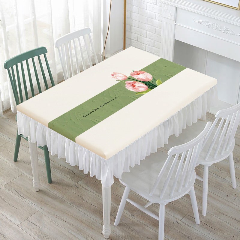 Nappe rectangulaire de Style crème personnalisée, résistante à l'huile, imperméable et sans entretien, facile à nettoyer, nouveau Design minimali