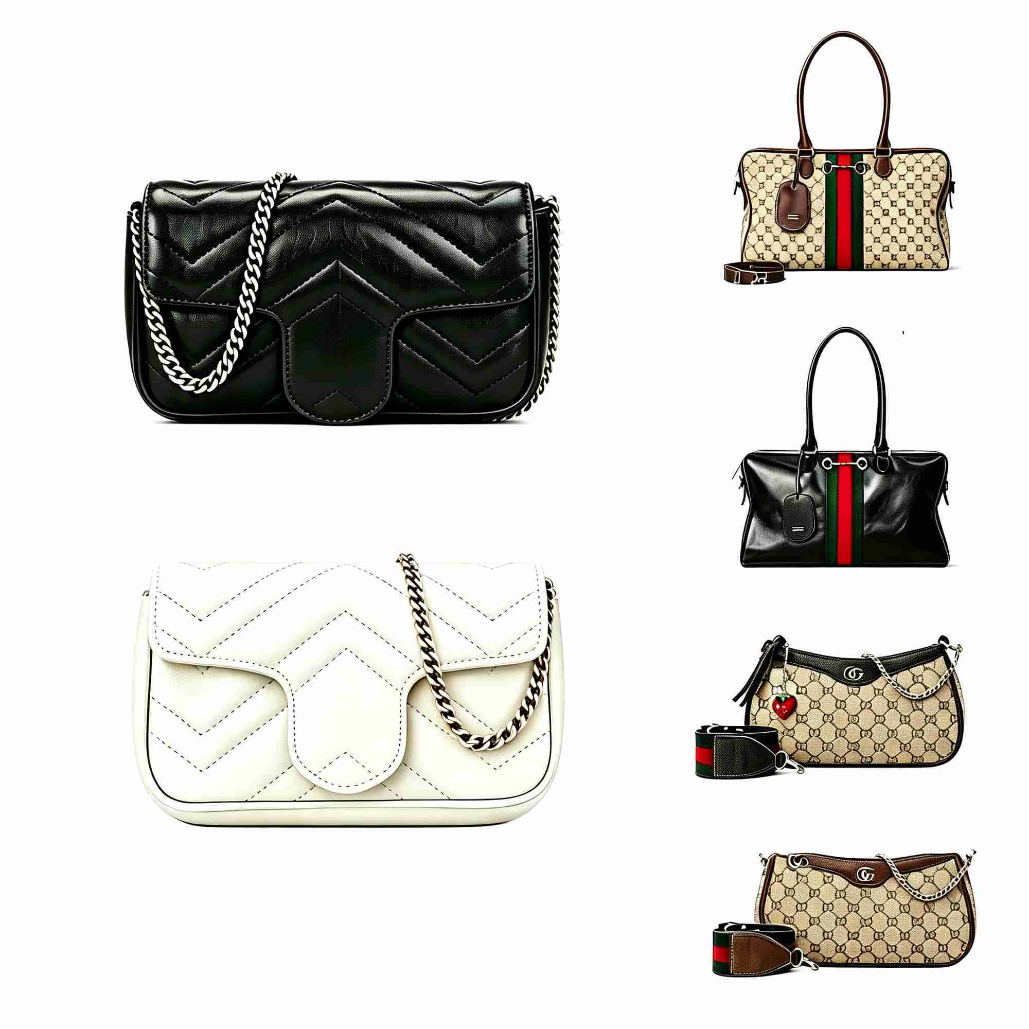 Sac à main marron classique de styliste pour femme, sac sous les bras avec chaîne, sac à bandoulière de luxe, sacs de selle à carreaux fleuris Vi