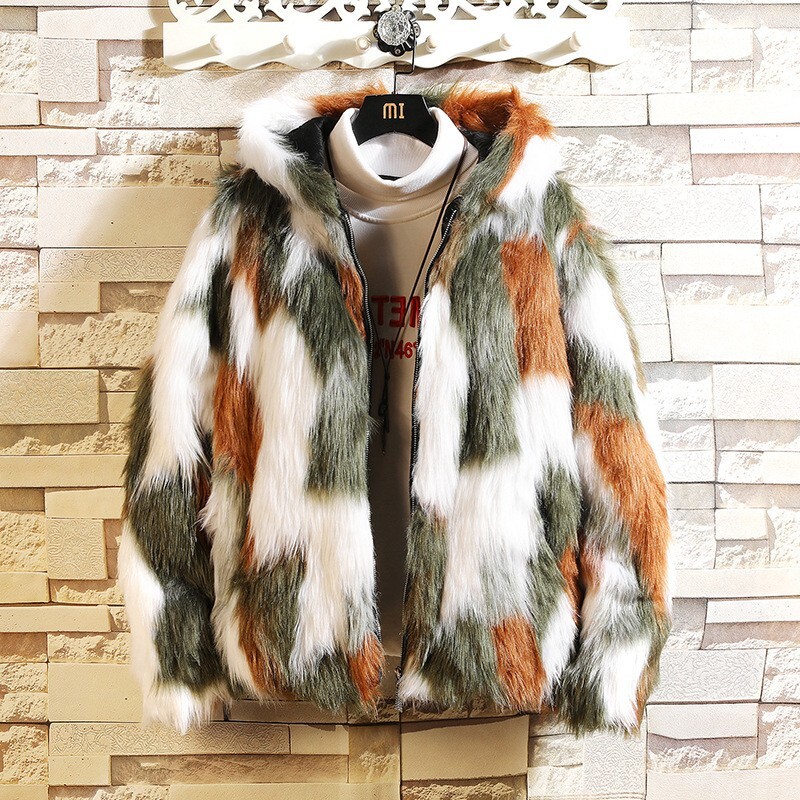 New Winter Styles Fashionable Stylish Men's Faux Fur Warm Coats, Perfect Urban Wear, And Thickened Added Warmth, Ideal For Young Men