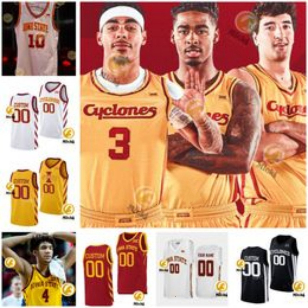 Eric Mulder Iowa State Cyclones Jersey 7 Anthony Rise 21 Dominykas Pleta 27 Killyan Toure 55 Xzavion Mitchell Custom Stitched Iowa State Basketball