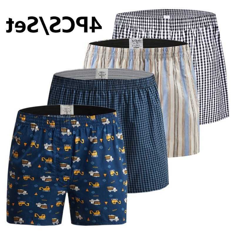 Loose Underpants Underwear 4PCS Mens Boxers Shorts Men's Panties Homme Underpants Large Size Arrow Pants Homewear Cotton Boxer Hombre Men D2609