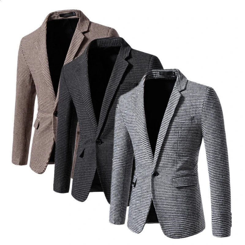 Autumn Mens Suit Jacket SlimFit Casual Blazer Stylish and Handsome 260918