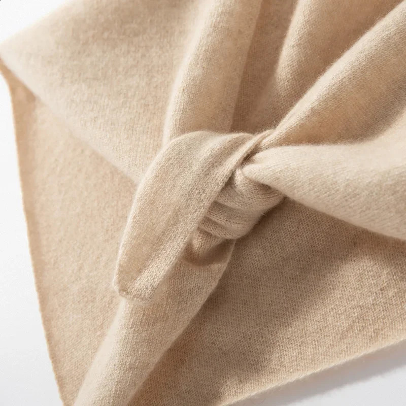Women 100% Goat Cashmere Scarf Spring Autumn Winter Cashmere Knitwear Chic Grace Simple Style Shawl Pure Color Triangular Scarf 260917