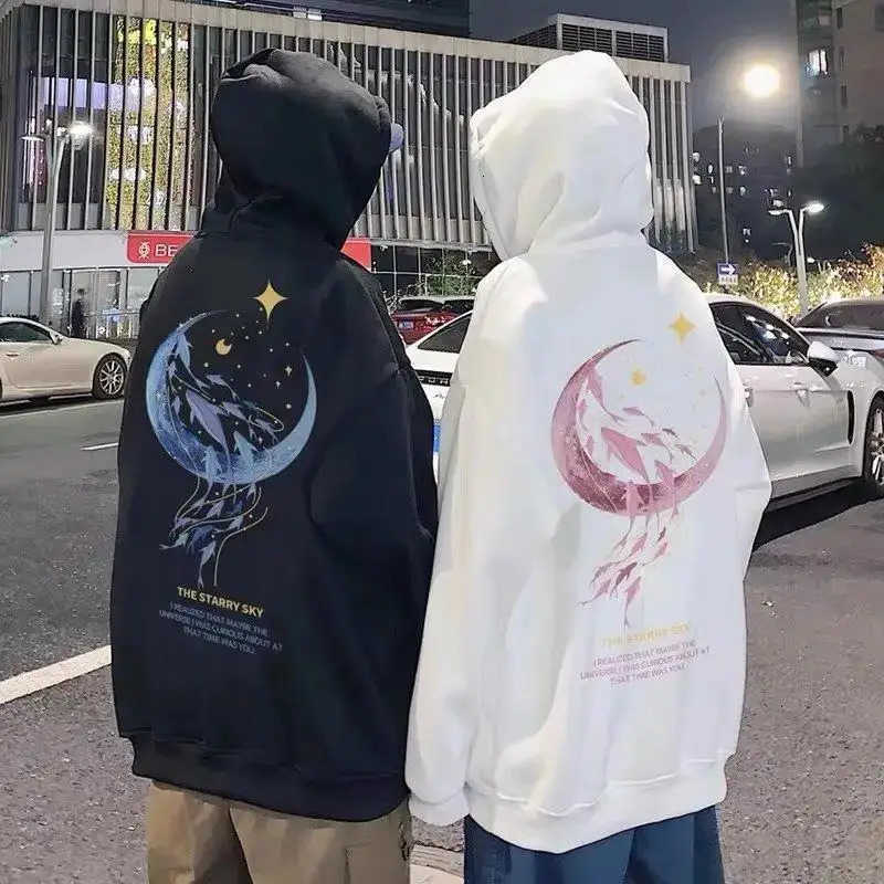 Sweatshirt Hooded Trendy For Fleece-lined Men Autumn Winter Fit Versatile Korean Style Couple Jacket Spring LooseClothing C260915 C26091511