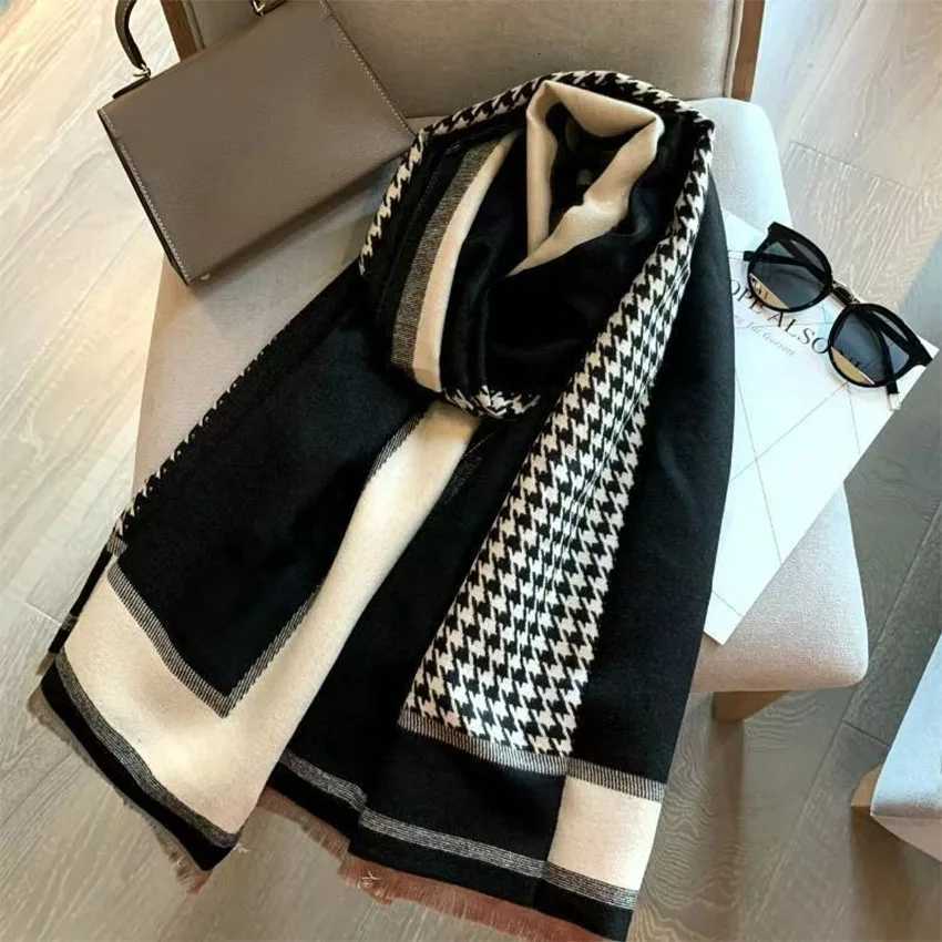 1pc Stylish houndstooth jacquard scarf a versatile and warm scarf/shawl for women in autumn and winter suitable for everyday o X260917