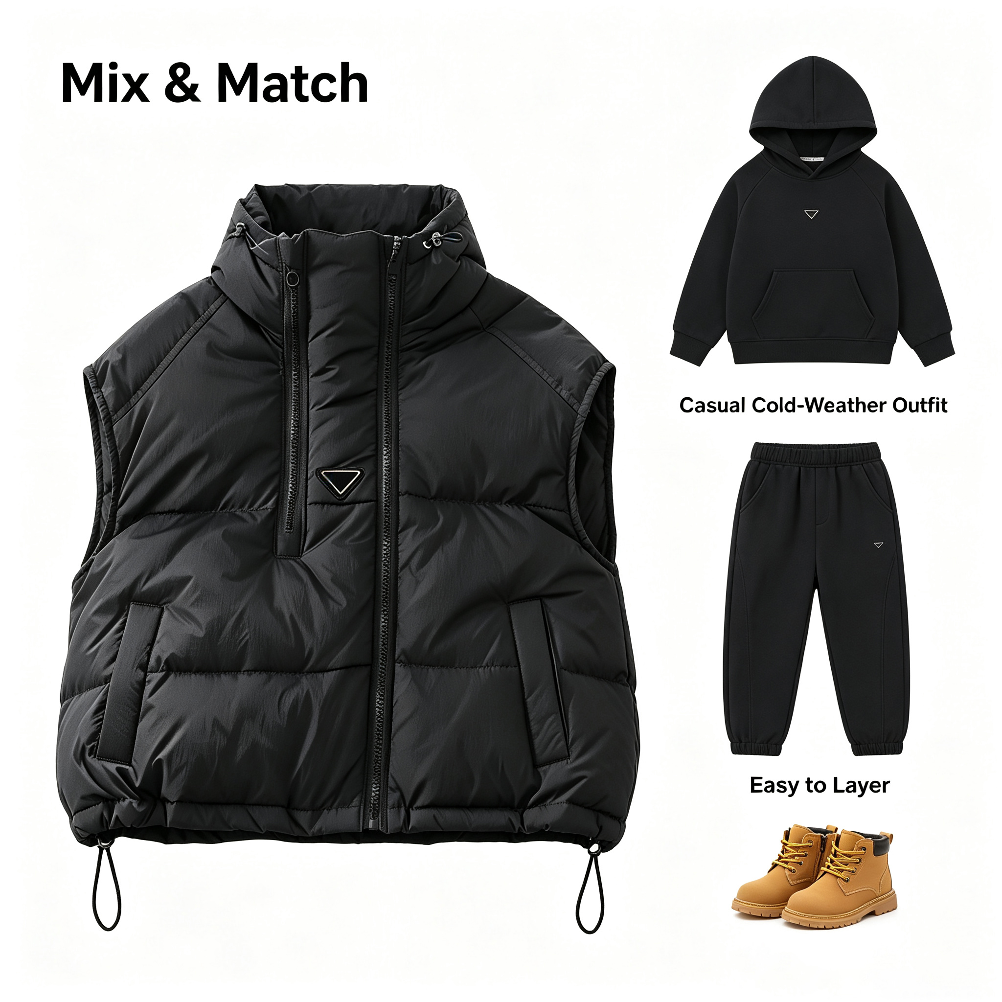 Designer Kids Winter Down Waistcoat Boys Girls Casual Loose Sleeveless Jacket Fashion Outdoor Child Warm Vest Coat Size 110-150CM