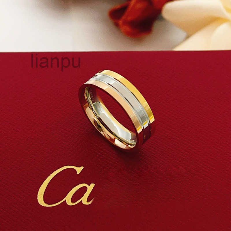 ring three wide designer rings for men women unisex couple minimalist wedding band daily fashion jewelry gift with box