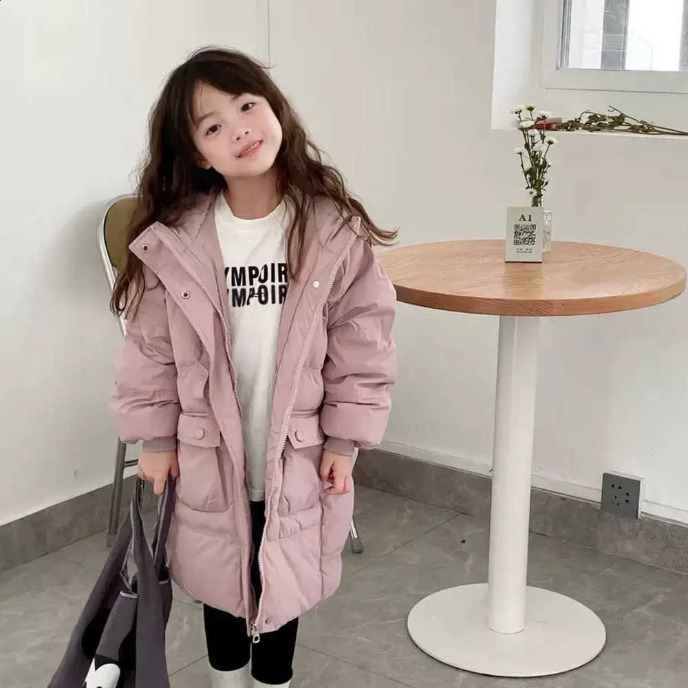Winter Girls Fashion Jacket Baby Cotton Padded Toddler Teens Hooded Short Coat Kids Plush Collar Thick Child Outerwear XQX04W260917
