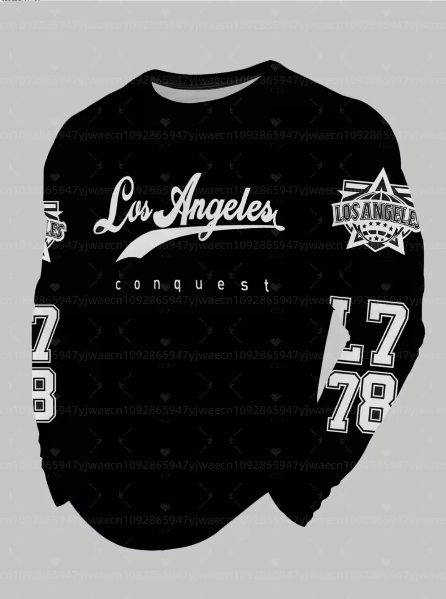 2026 Mens Long Sleeves LOS ANGELES 78 Print Sweatshirt O Neck Sleeve Pullover Hoodies Men WOMEN Sports 260918