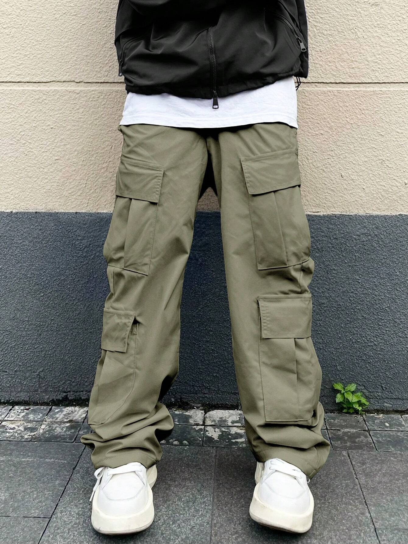Men's Retro Workwear Casual Style Sporty Trousers for Couples High Street Trendy Brand Loose Fit Cargo Pants 26L0918
