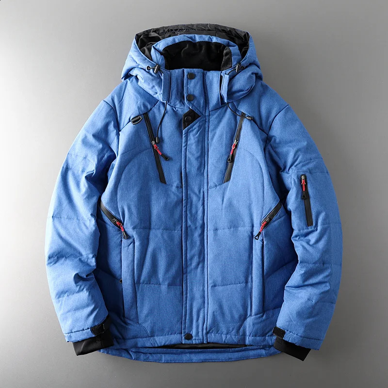 Fall Winter Men's Hooded White Duck Down Jacket Warm Thick Puffer Jacket Coat Male Casual Overcoat Thermal Parka Male Outwear 260917