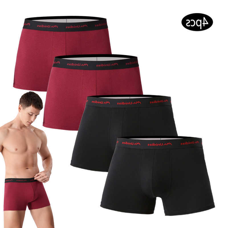 Mens Underpants 4pcs Solid Color Boxer Briefs Cotton Boxers Men's Panties Fashion Underwear For Man Underpants Sexy Trunks D260918