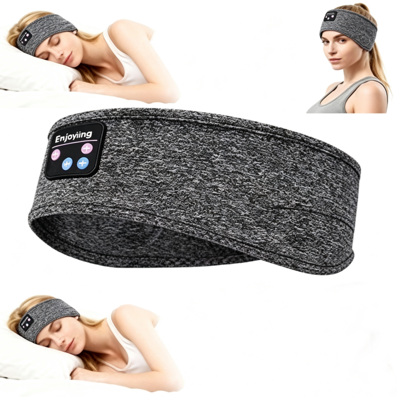 Perytong Écouteurs de sommeil Bluetooth pour sommeil latéral avec haut-parleurs stéréo HD ultra fins, écouteurs de sport sans fil résistants à la