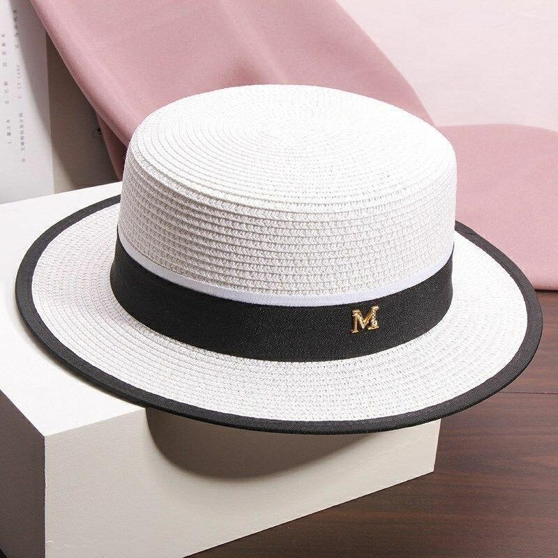 Luxury Cap Brand Designer Hat Women's Summer New Beach Straw Hat, Versatile Stylish, With Touch Of Elegance, Offering Sun Protection And A Flat