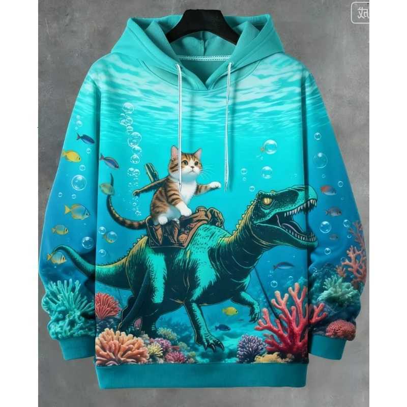 Hoodies Christmas hoodie Vintage Men's Funny Cat 3D Printed Cartoon Sweatshirt Men Women Tracksuit Oversized Casual Street Y2k Coat C2609151
