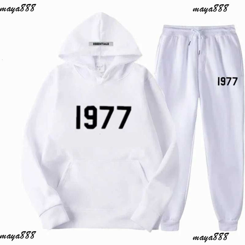 Essential 1977 Man Tracksuit Designer Sweatpants Classic Letters Mens Womens Sweatshirts Pants Hoodie Casual Loose Long Sleeve 1977 Fog Graphic Hood