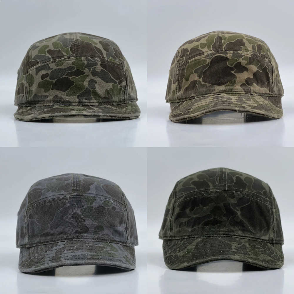 Baseball American Retro Camouflage 5-Panel Cap Female Functional Wind Korean Wide-brimmed Sports Fashion Hip-hop Couple Cap J260917