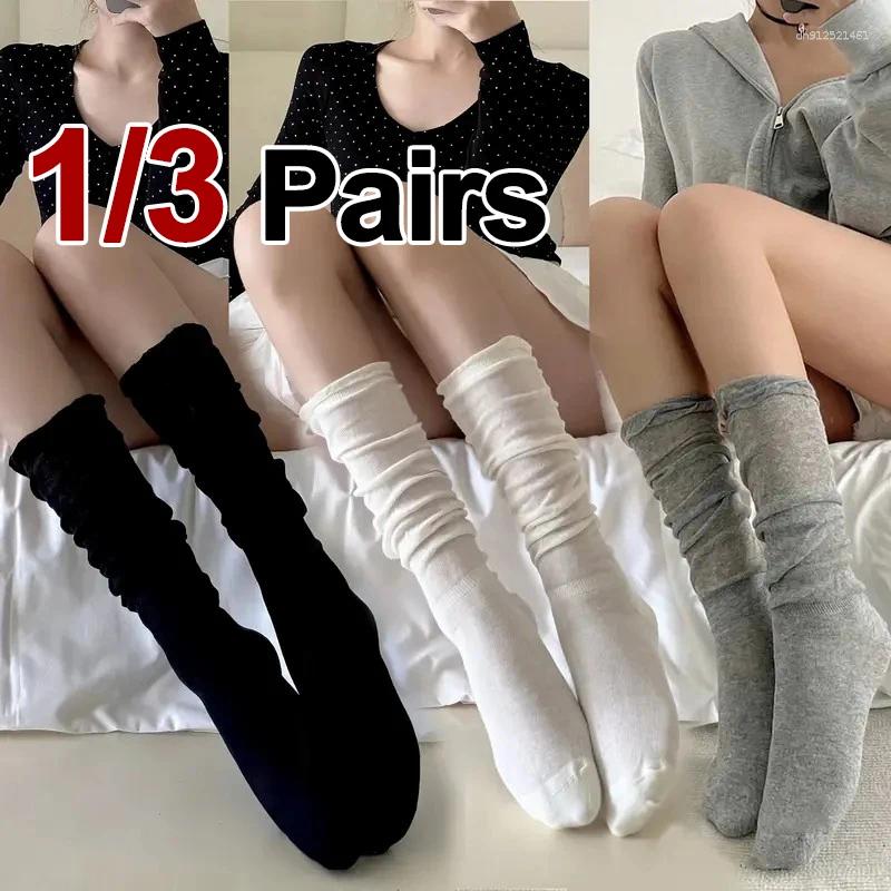 1/3 Pair Women Spring Summer Solid Color Calf Socks Breathable Comfortable Korean Version Simple Ballet Style Casual