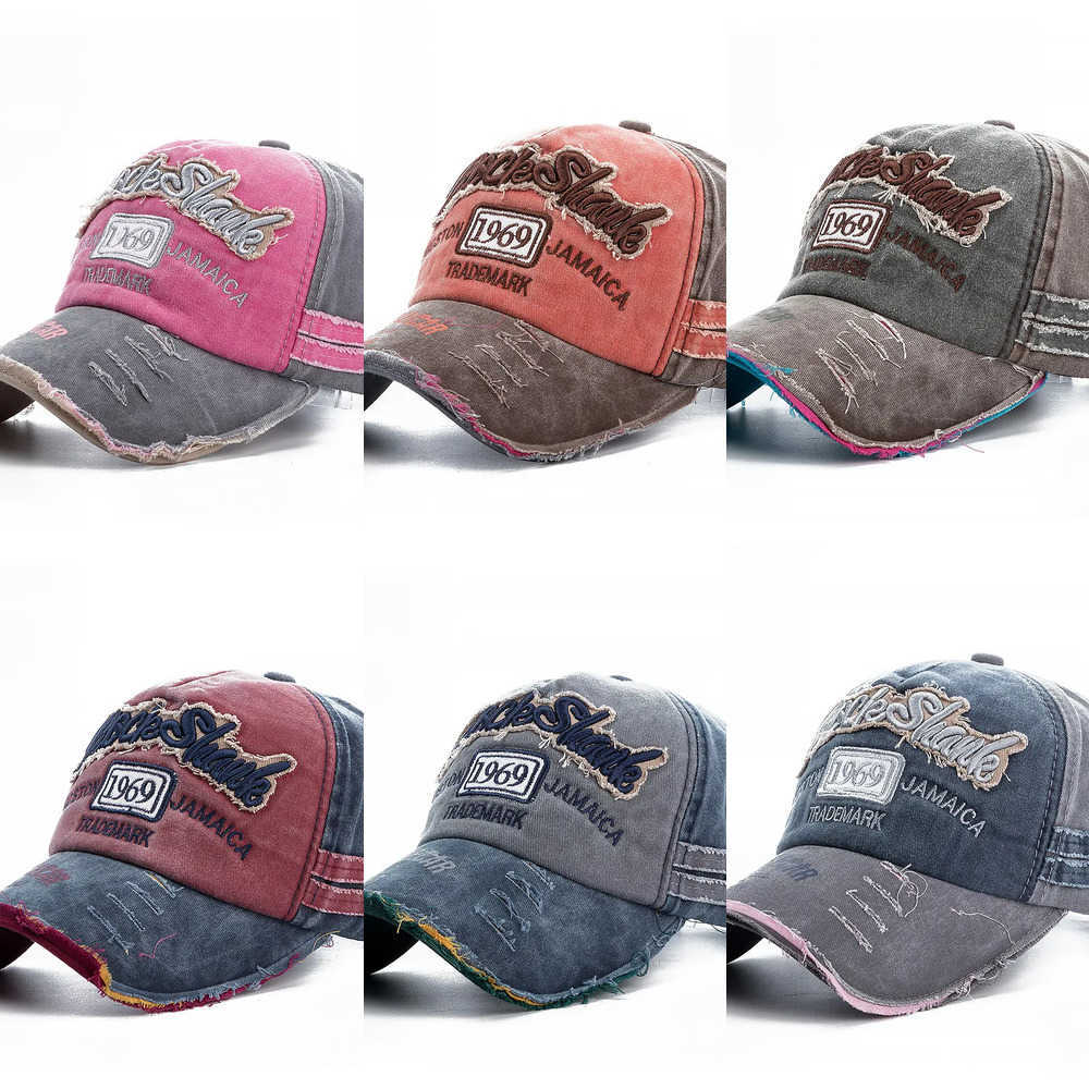 cowboy Quality Washed 2023 High letters Cotton Cap For Men Women Adjustable Autdoor Sun protection hat Rock Shark Baseball Caps J260917