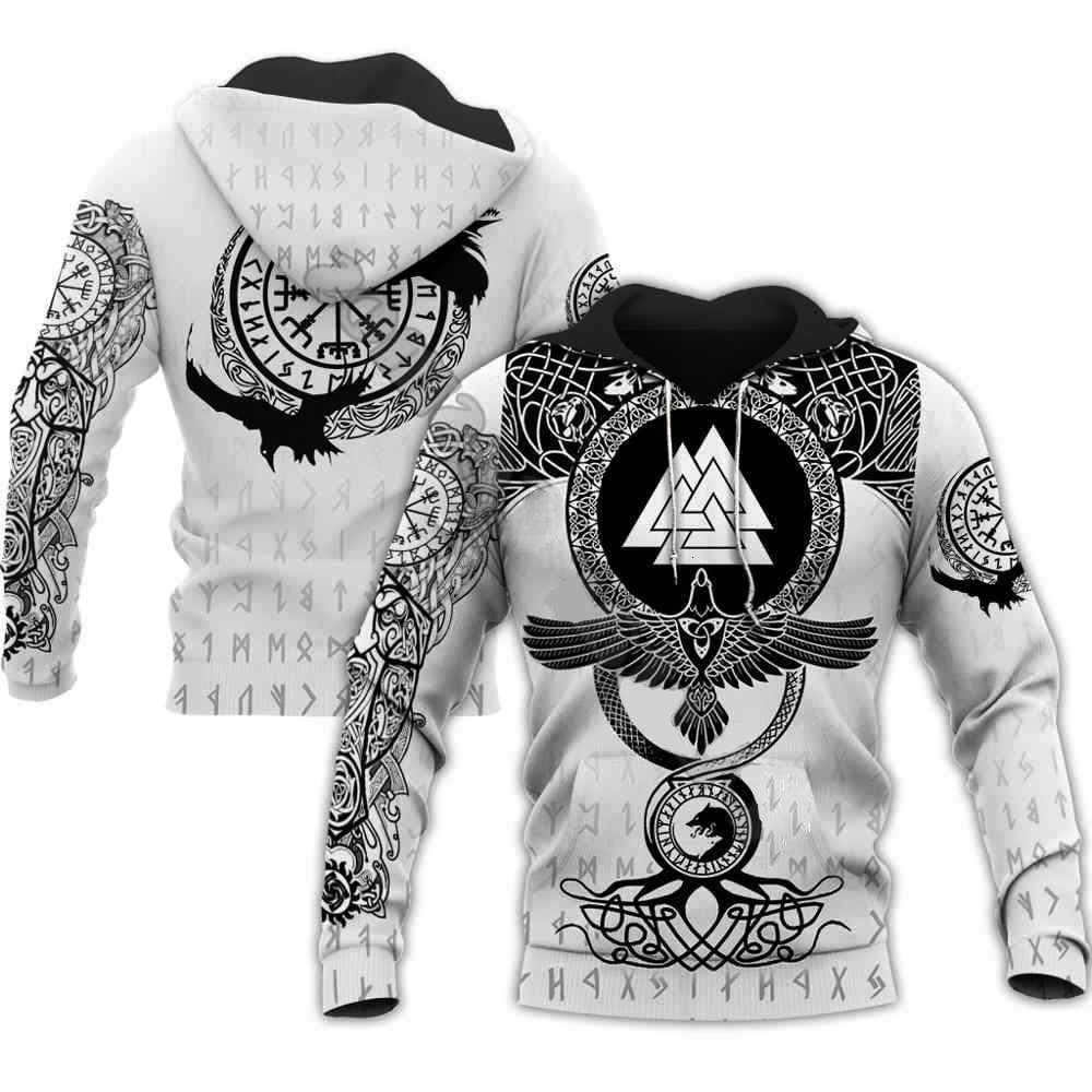 Hoodie 2024 New Christmas hoodie 3d Viking Harajuku Print Pullover Men's Hooded Sweatshirt Oversized Vintage Male Clothing Fall Long Sleeve C26