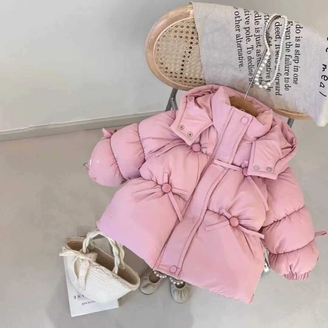 2-6Y Girls Winter Down 2025 New Korean Fashion Casual Thicken Solid Color Hooded Padded Parkas Kids Sweetheart Warm CoatQ260917