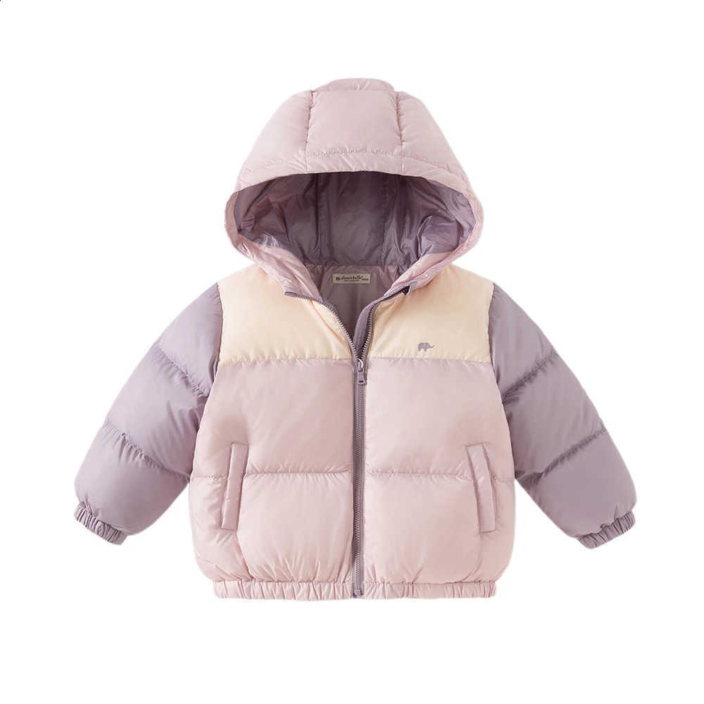 Warm Dave Bella Children's Winter Hooded Down Coats Girls Boys White Down Jacket Casual Patchwork Clothes DB4254006W260917