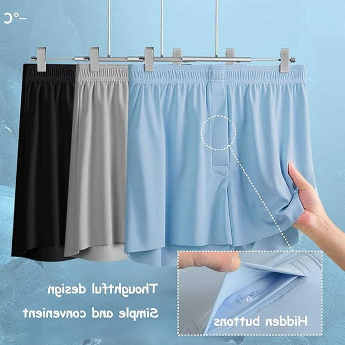 Boxers Ice Silk Underpants Men's Shorts Large Size Underwear Man Mid Waist Loose Arrow Pants Home Pajamas Underpants Breathable Panties D260918