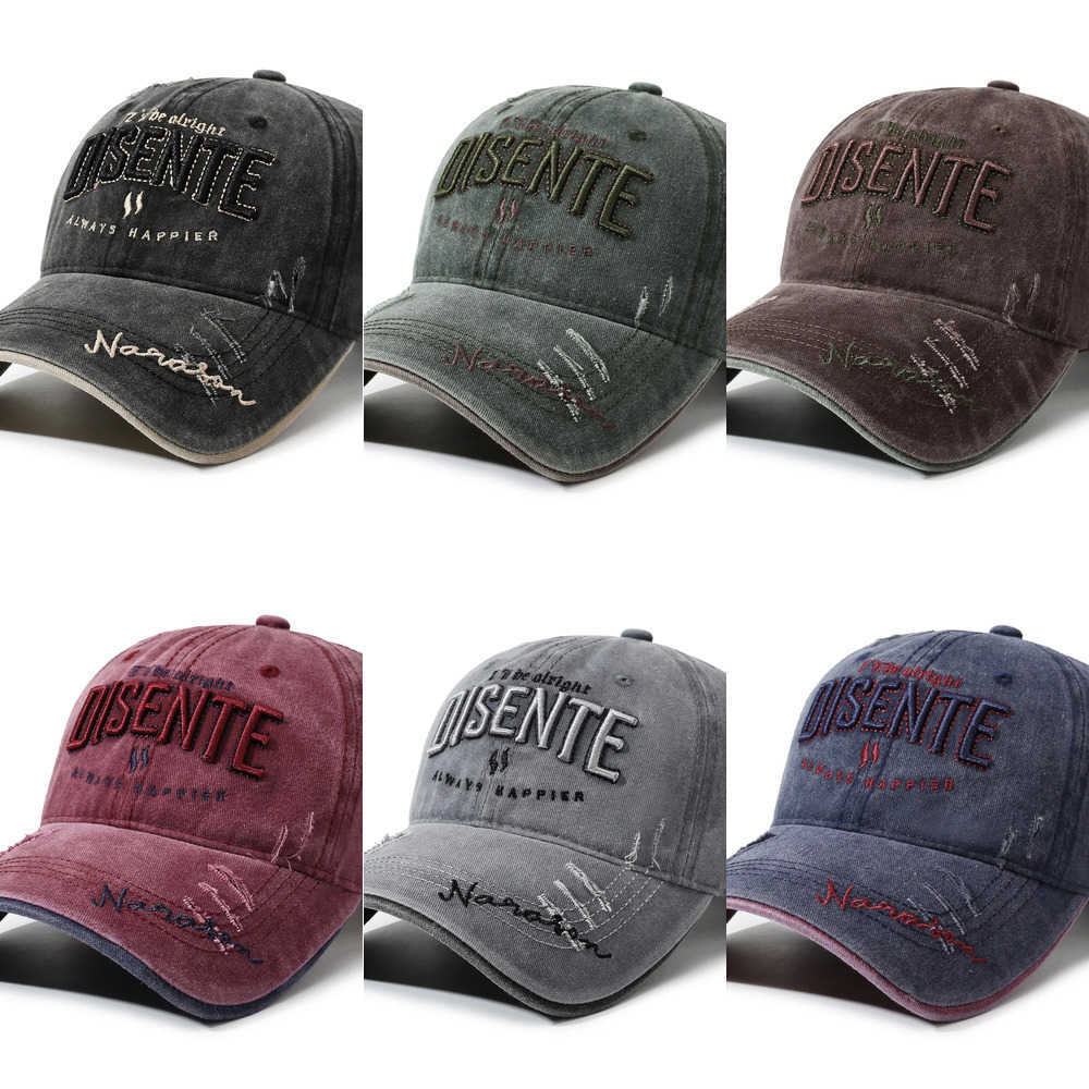 vintage Spring and washed summer and embroidered letter baseball caps for men and women outdoor sunshade and sun protection hats J260917