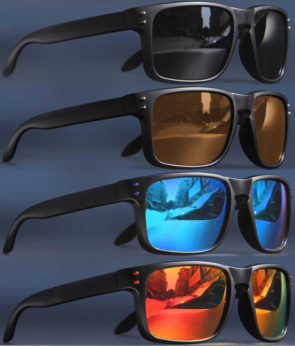 Polarized 1/4pcs Square Classic Vintage Sunglasses Outdoor Driving Fishing Running Goggles Men Frame UV400 N260814