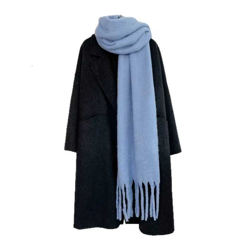 Adult Men Women Autumn Winter Solid Color Cashmere Scarf Women'S Korean Fashion Versatile Thick Warm Thickened Scarf Wrap X260917