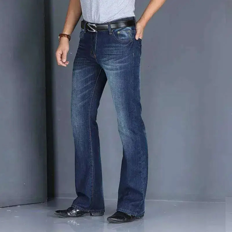 Men Jeans Flared Jeans Men Boot Cut trousers Denim Pants Comfortable Slightly Slim Classic Loose Casual Blue Black Trousers For Male Bootcut Denim P