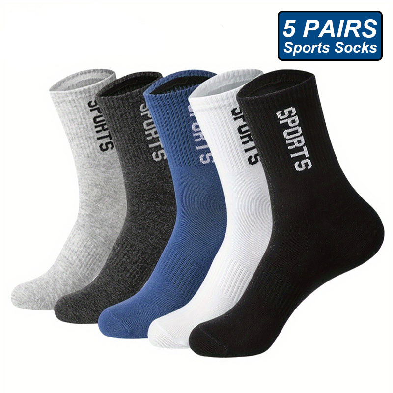 5 Pairs Men Breathable Sports Socks Cotton Man Casual Athletic Spring Autumn New for Male High Quality Plus Size EUR38-45 J260918