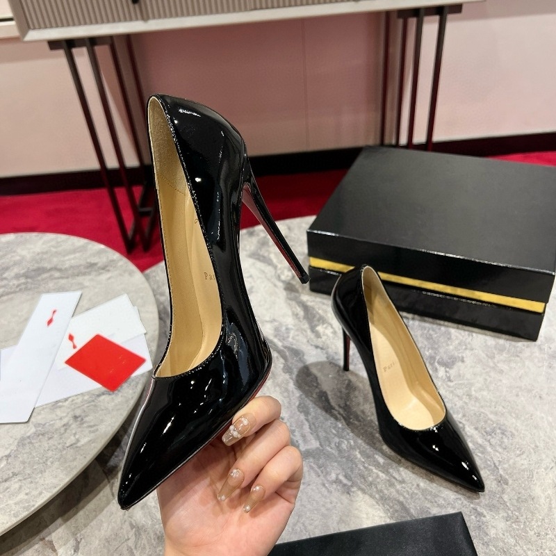 Classic KATE pointed toe red sole high heels, 2026 early autumn new genuine leather pumps, sexy thin heel slip on shoes