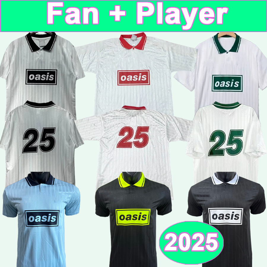 2025 oASiS Live 25 Mens Soccer Jerseys Trendy Version Blue White Black Football Shirt Short Sleeve Adult Uniforms