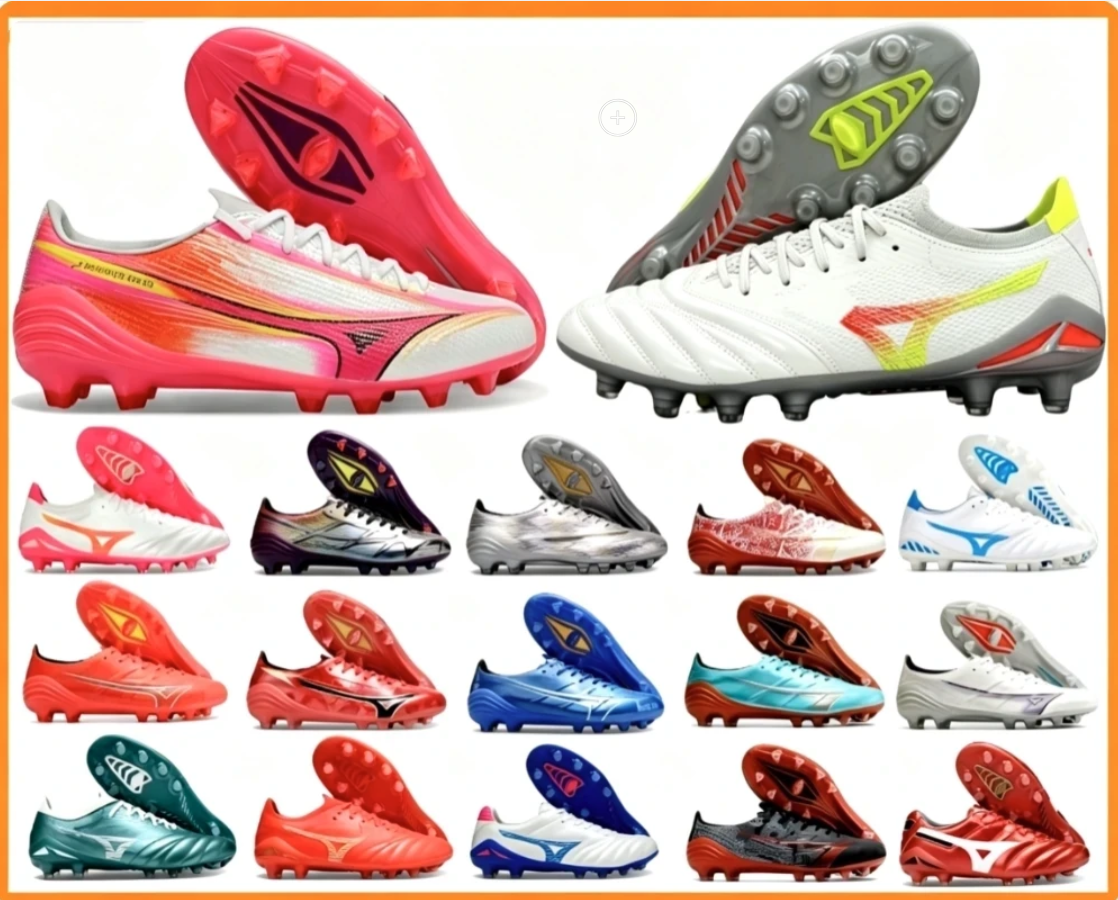 Designer Morelia Neo IV Fabriqué au Japon Crampons de football FG Dyna Prism Gold Boots Alpha Elite Mugen Laser Blue Alpha Sergio Ramos 4 Vol. ll