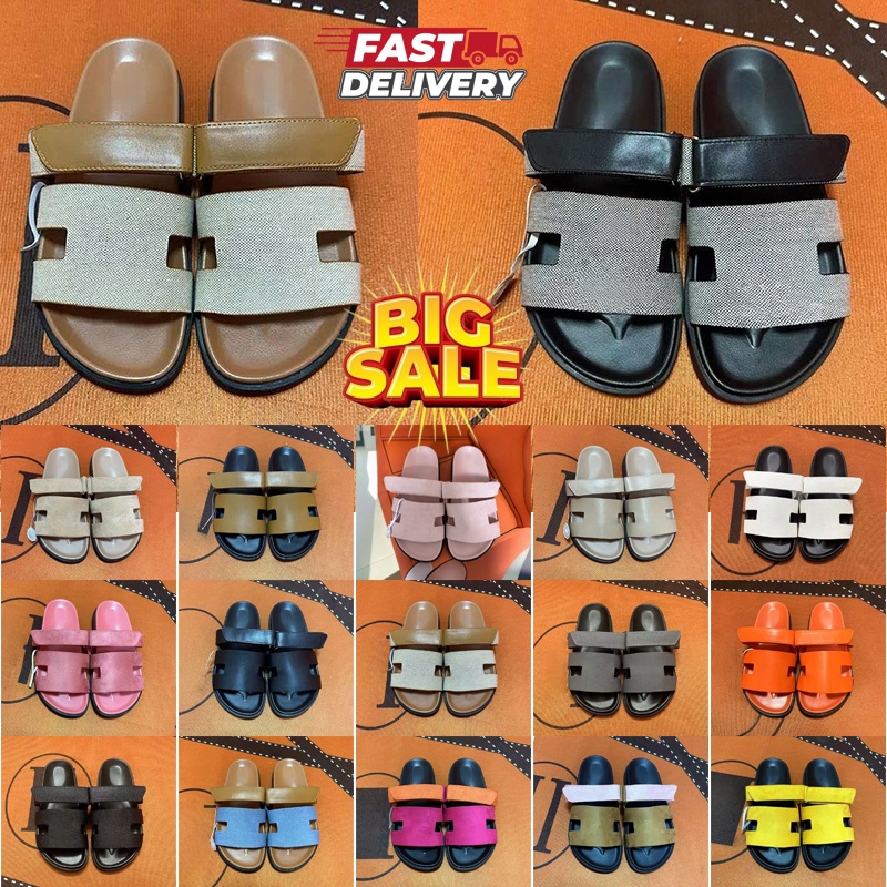 Designer Premium Style Slides Men Women Open Toe Double Strap Sandals Velcro Platform Slippers Casual Summer Shoes Beach Travel Walking Footwear Dai