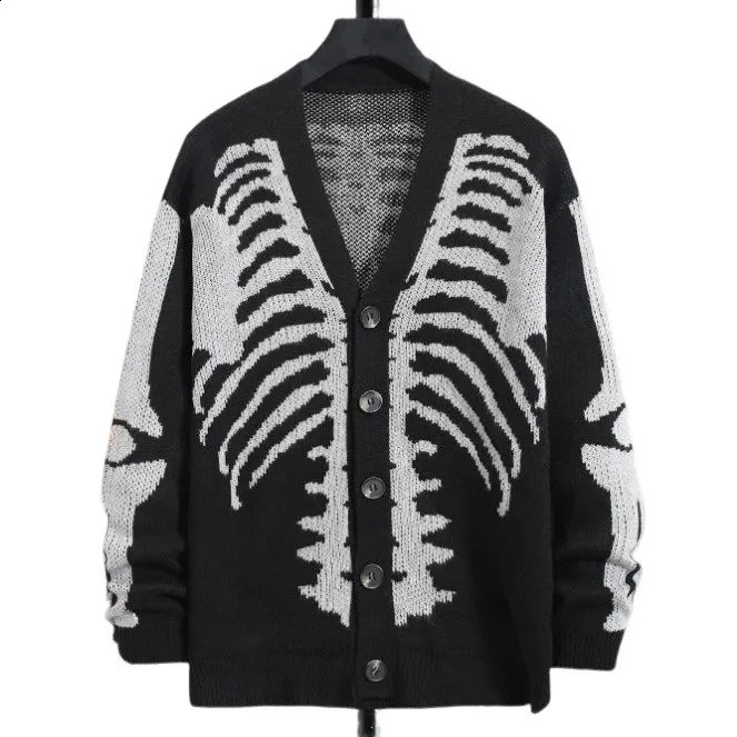 Wholesale Men'S Sweaters Knitted Jacquard Pattern Plus Size Loose Winter Top Halloween Cardigan 260911