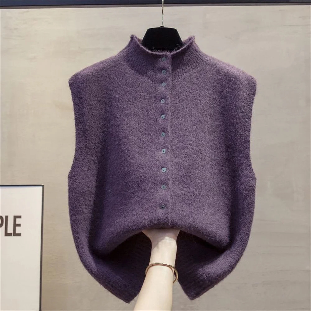 Women's Wear 2026 Autumn Fashion Sleeveless O Neck Sweater for Women Vintage Clothing Oversized 260916