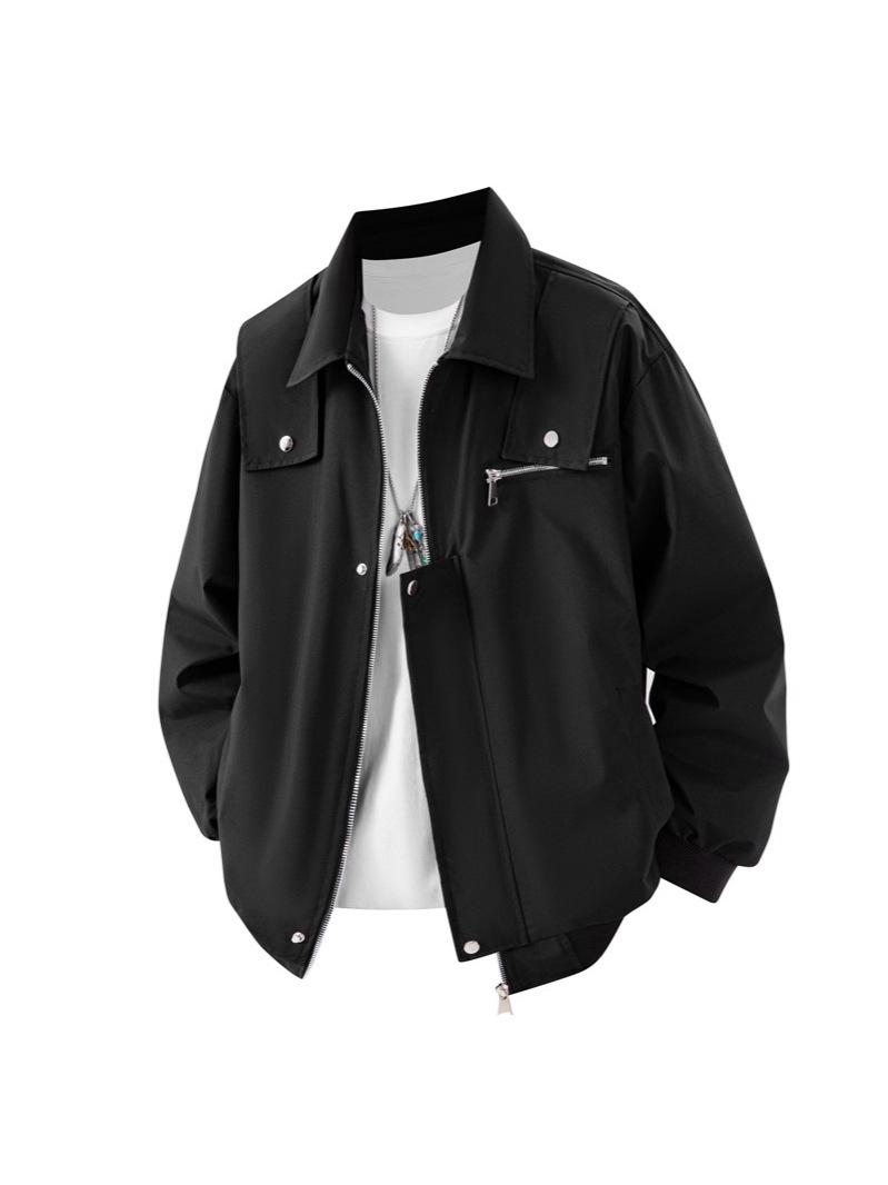 Autumn/Winter New Style Air Force MA1 Pilot Jacket Men's Motorcycle Solid Color Coat Large Size Military Uniform American Flight Suit