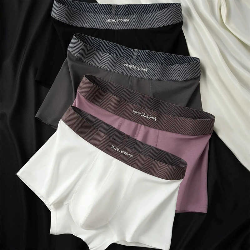 Of Set Underpants Men 4Pcs Mid Waist Solid Color Boxer Shorts For Summer Comfort And Breathability Men Casual And Fashionable Boxer Shorts D260918